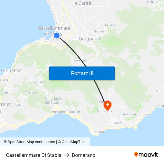 Castellammare Di Stabia to Bomerano map