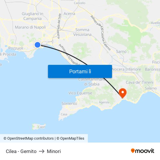 Cilea - Gemito to Minori map