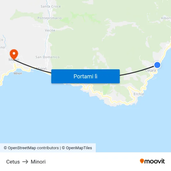 Cetus to Minori map