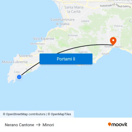 Nerano Cantone to Minori map