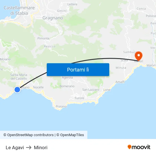 Le Agavi to Minori map