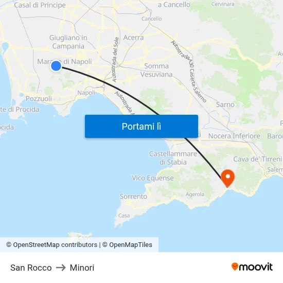 San Rocco to Minori map