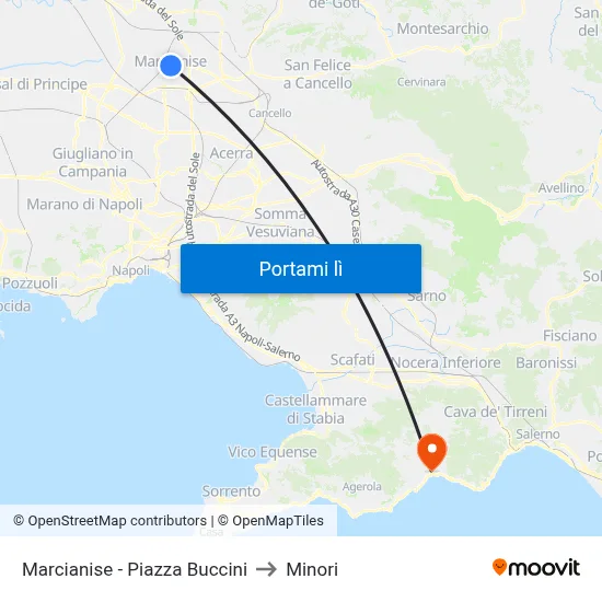 Marcianise - Piazza Buccini to Minori map