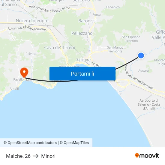 Malche, 26 to Minori map