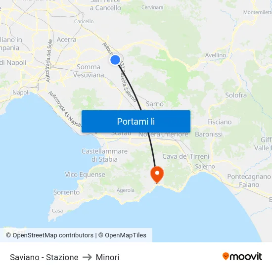 Saviano - Stazione to Minori map