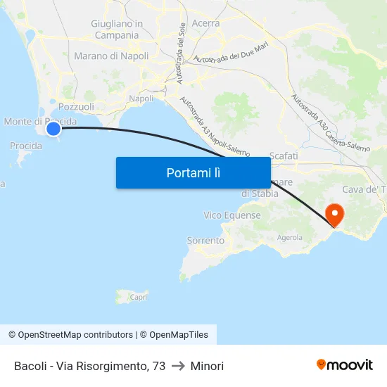 Bacoli - Via Risorgimento, 73 to Minori map