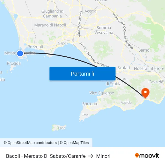 Bacoli - Mercato Di Sabato/Caranfe to Minori map