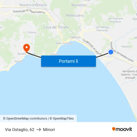 Via Ostaglio,  62 to Minori map