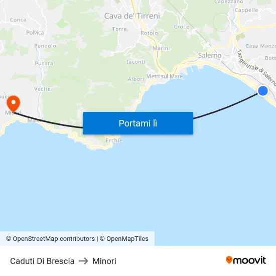 Caduti Di Brescia to Minori map