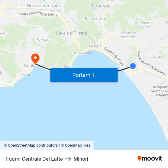 Fuorni Centrale Del Latte to Minori map