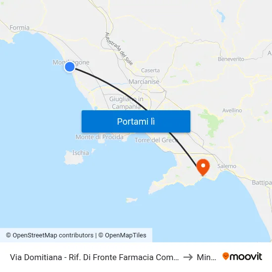 Via Domitiana - Rif. Di Fronte Farmacia Comunale to Minori map