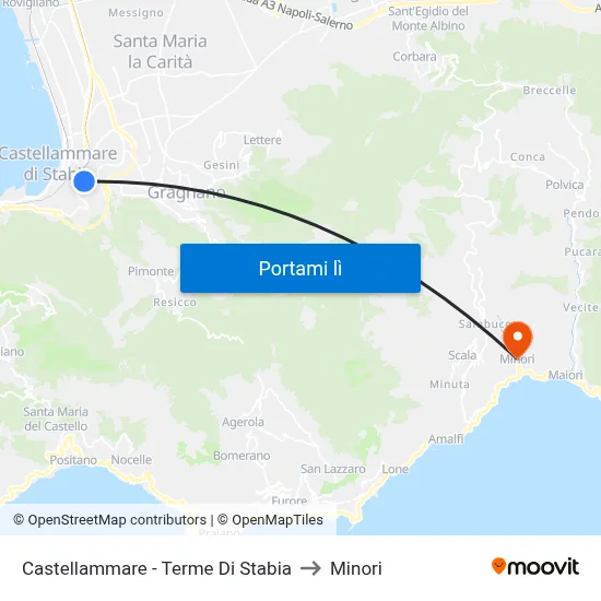 Castellammare - Terme Di Stabia to Minori map