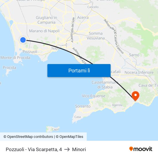 Pozzuoli - Via Scarpetta, 4 to Minori map
