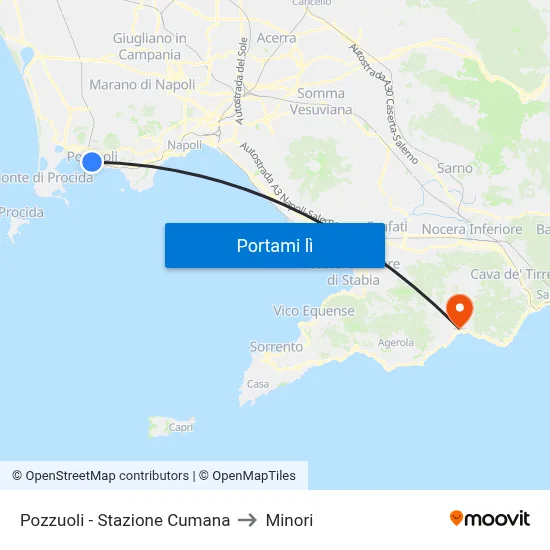 Pozzuoli - Stazione Cumana to Minori map