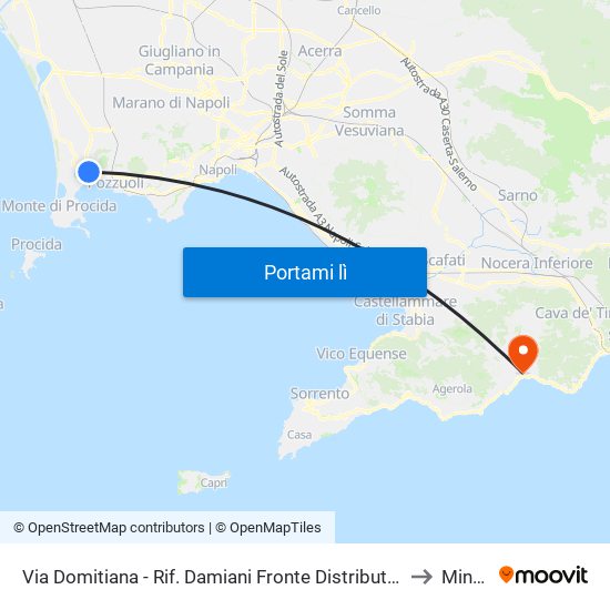 Via Domitiana - Rif. Damiani Fronte Distributore Ip to Minori map
