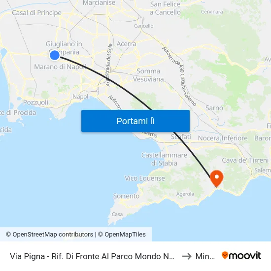 Via Pigna - Rif. Di Fronte Al Parco Mondo Nuovo to Minori map