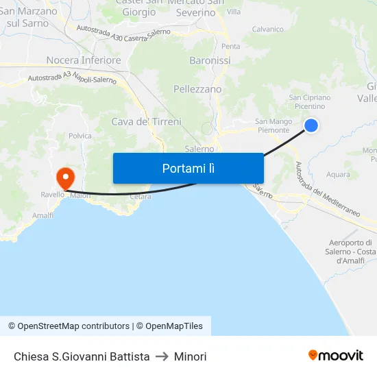 Chiesa S.Giovanni Battista to Minori map