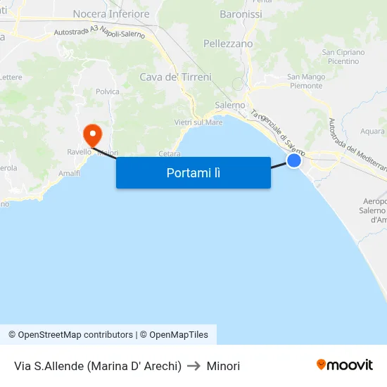Via S.Allende (Marina D' Arechi) to Minori map