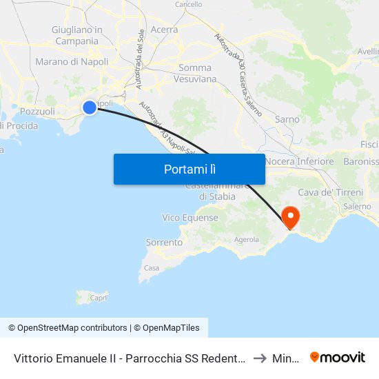 Vittorio Emanuele II - Parrocchia SS Redentore to Minori map