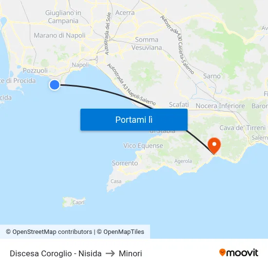 Discesa Coroglio - Nisida to Minori map