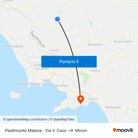 Piedimonte Matese - Via V. Caso to Minori map