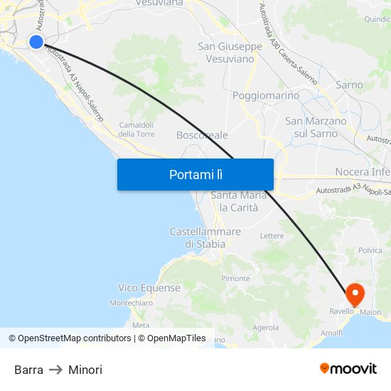 Barra to Minori map