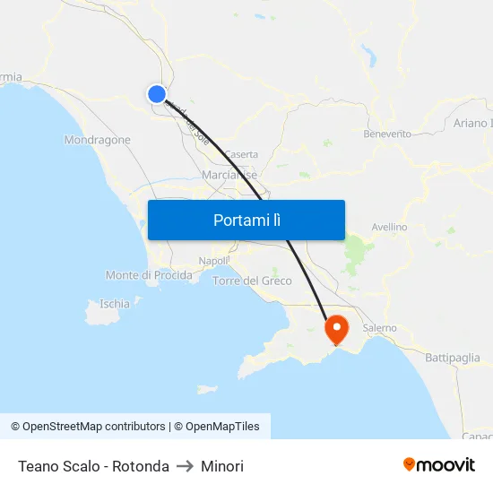 Teano Scalo - Rotonda to Minori map