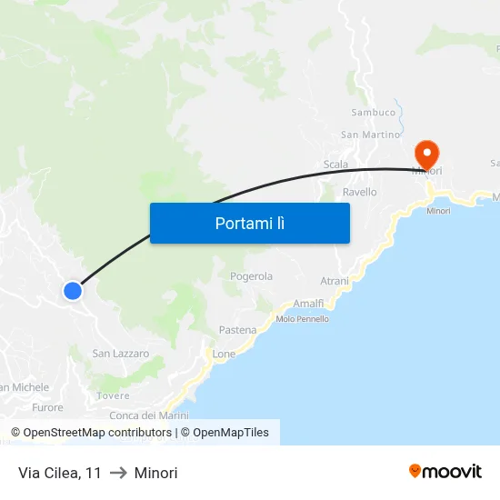 Via Cilea, 11 to Minori map