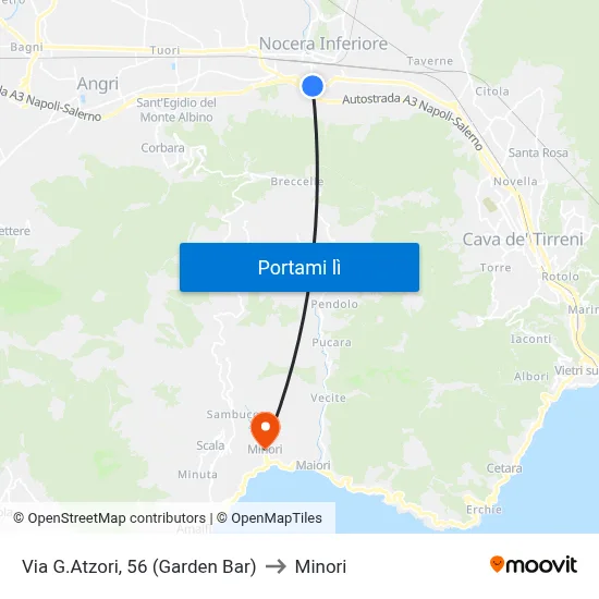 Via G.Atzori, 56 (Garden Bar) to Minori map