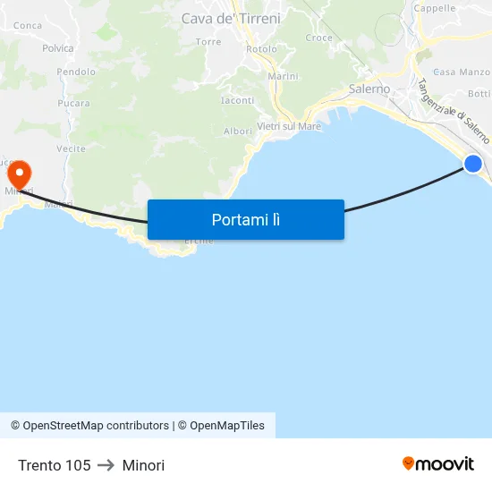 Trento 105 to Minori map