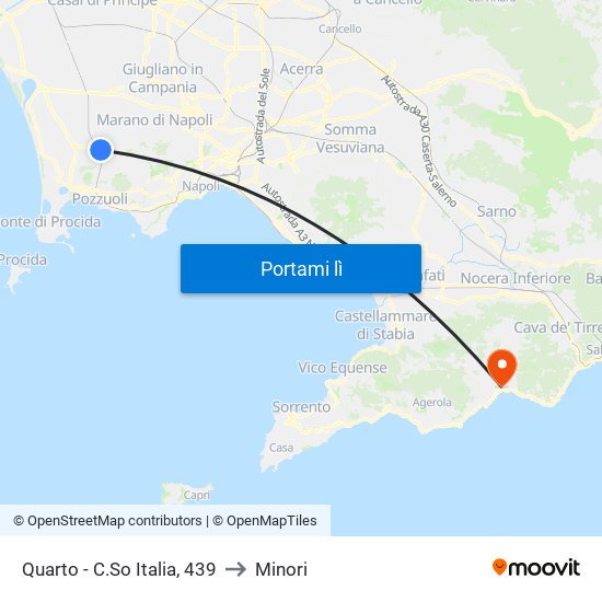 Quarto - C.So Italia, 439 to Minori map