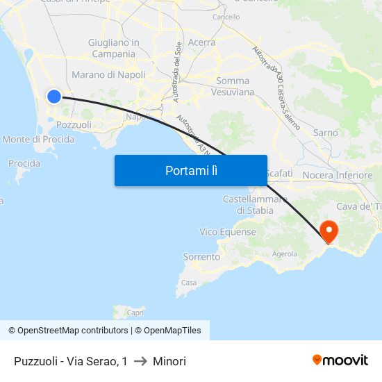 Puzzuoli - Via Serao, 1 to Minori map