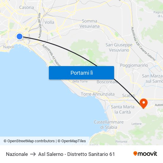 Nazionale to Asl Salerno - Distretto Sanitario 61 map