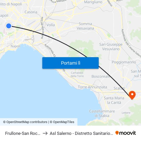 Frullone to Asl Salerno - Distretto Sanitario 61 map