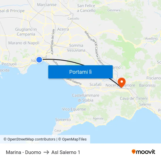 Marina - Duomo to Asl Salerno 1 map