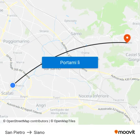 San Pietro to Siano map