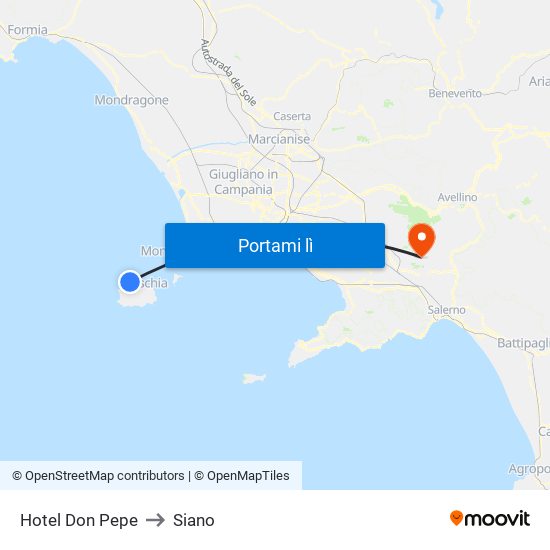 Hotel Don Pepe to Siano map