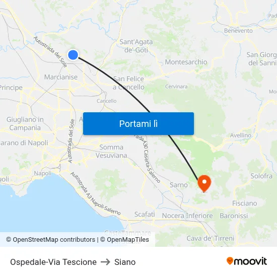 Ospedale-Via Tescione to Siano map