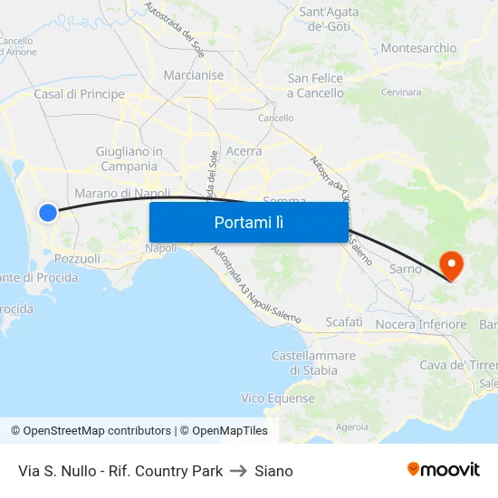 Via S. Nullo - Rif. Country Park to Siano map