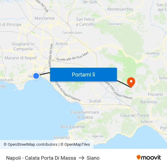 Napoli - Calata Porta Di Massa to Siano map