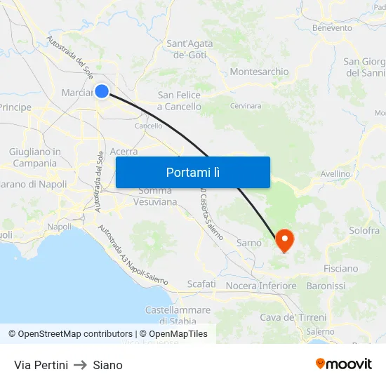 Via Pertini to Siano map