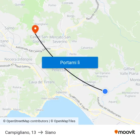 Campigliano, 13 to Siano map