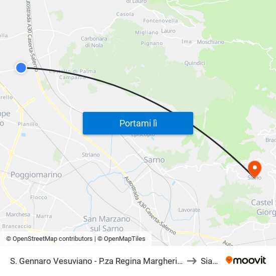 S. Gennaro Vesuviano - P.za Regina Margherita to Siano map