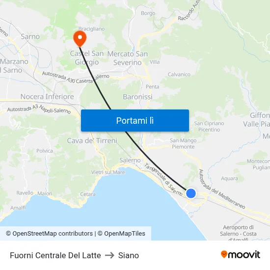 Fuorni Centrale Del Latte to Siano map