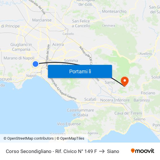 Corso Secondigliano - Rif. Civico N° 149 F to Siano map