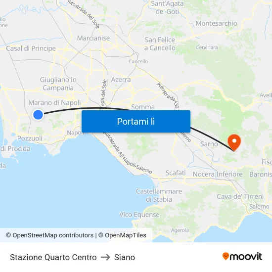 Stazione Quarto Centro to Siano map