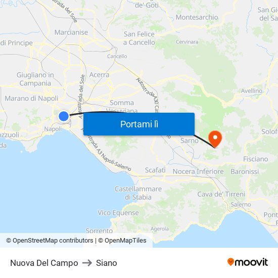 Nuova Del Campo to Siano map
