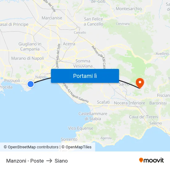 Manzoni - Poste to Siano map