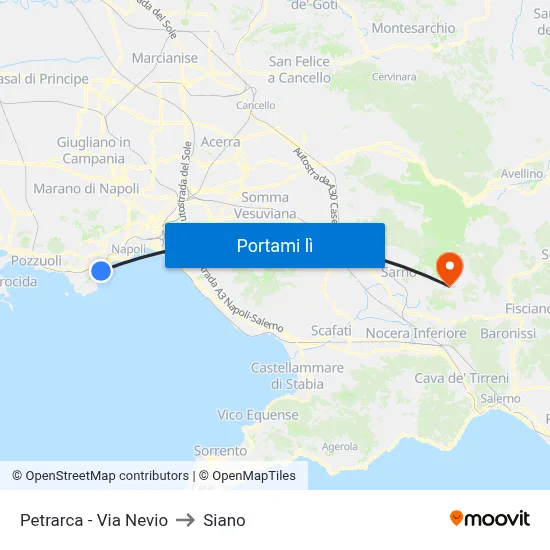 Petrarca - Via Nevio to Siano map