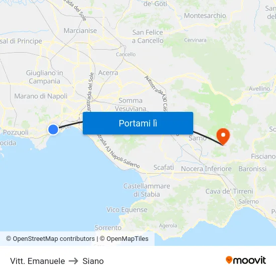 Vitt. Emanuele to Siano map